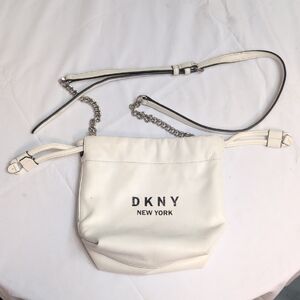 DKNY Cream Crossbody Bag with Chain Strap